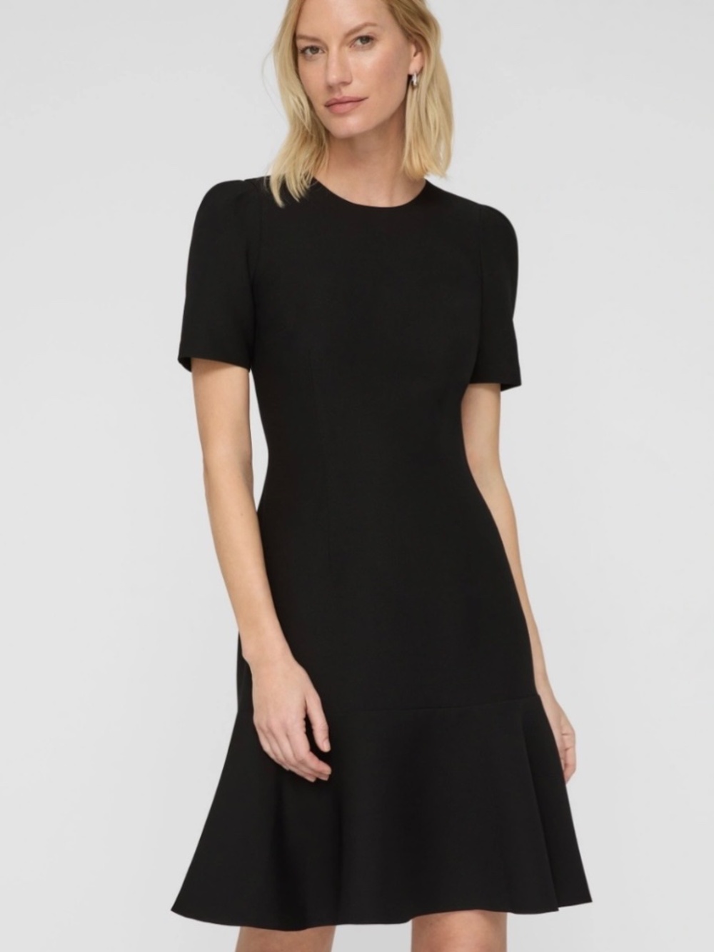 Lafayette 148 New York WOOL-SILK CREPE SHORT SLEEVE DRESS,Size 10 - Picture 11 of 16